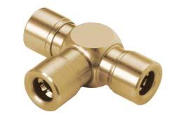 Plug connectors with release sleeve and 1 seal 16 Dezincification resistant all-round connections T connector 2600 - Working pressure range -0.95 to 16 bar Part no.
