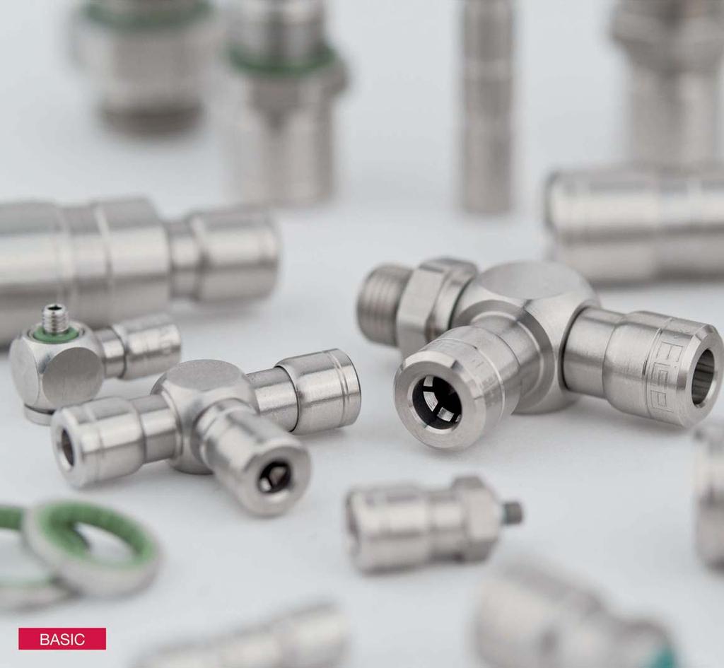 62 Quality solutions - Made by EISELE MANY SOLUTIONS FROM ONE MODULAR SYSTEM, EISELE BASICLINE Standard components for pneumatics EISELE BASICLINE gives our customers a wide choice of our stock of