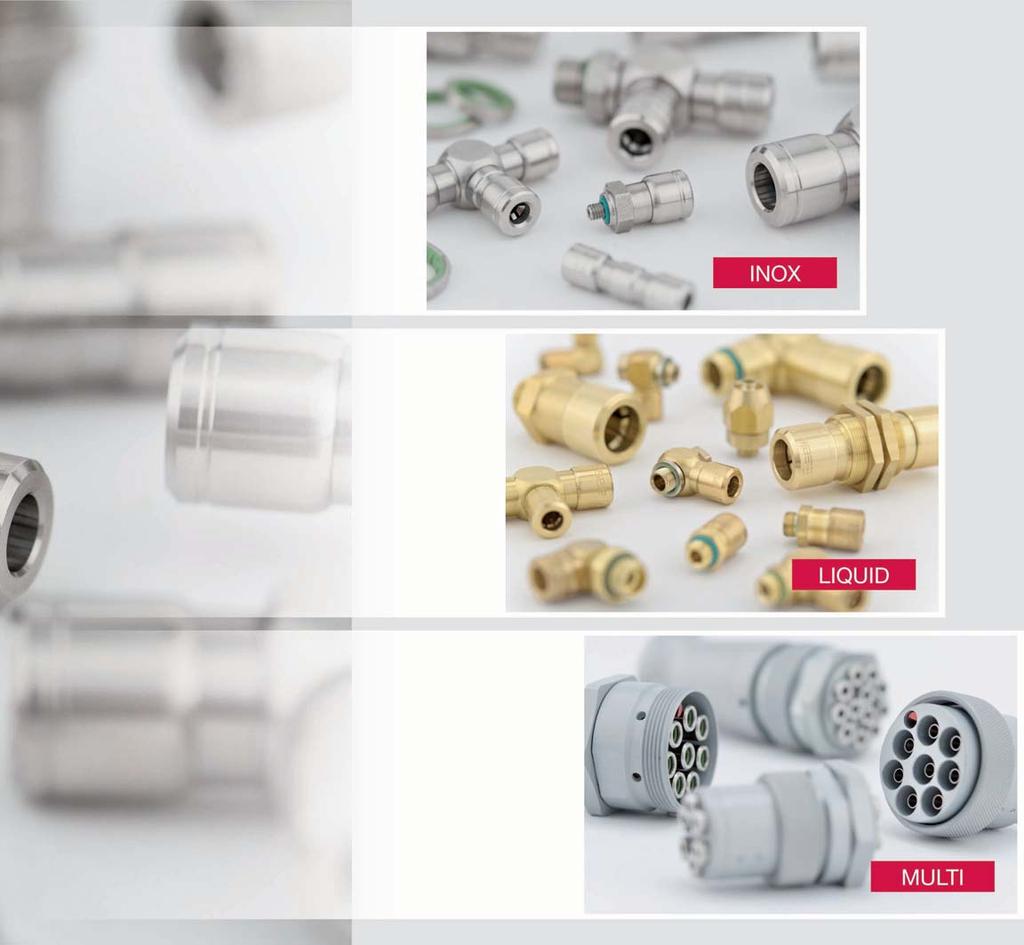 Quality solutions - Made by EISELE 63 FROM STANDARDIZED TO HIGHLY INDIVIDUAL Connections for cooling water The through-flow-optimized connections in the EISELE LIQUIDLINE are perfectly suited for