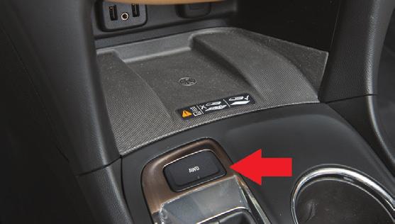 components from the drivetrain when AWD is not needed, stopping the gears and prop shafts from spinning. The AWD button indicator will flash when engaging AWD and stay illuminated when AWD is active.