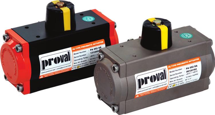 A210 Series Pneumatic Actuators Technical Features of PROVAL Pneumatic Actuators PROVAL A210 Series actuators are designed to meet the demanding needs of todays process flow control requirements.
