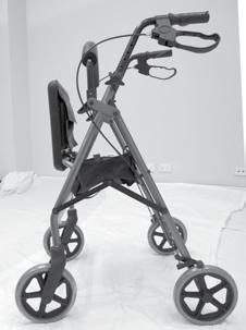 Folding the wheeled walker To fold the wheeled walker for storage or transport, pull up on the backrest to fold in