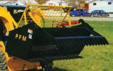 Series 500-55 Multi-Purpose Fork Bucket Skid Steer Design The unique PFM Multi-Purpose Fork Bucket is skid steer designed for numerous applications such as agricultural, commercial, industrial or