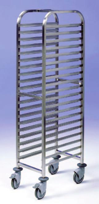 s PREMIER GASTRO RACKING TROLLEYS Gastro 1/1 Profile 325mm Gastro 2/1 Profile 530mm 25x25mm formed g Welded stainless 1.