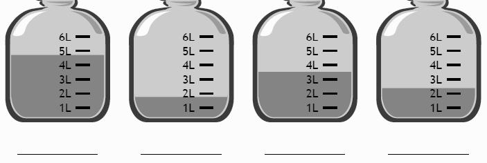 Lesson 10 Homework 3 2 Name Date 1. How much liquid is in each container? Container 1 Container 2 Container 3 Container 4 2.