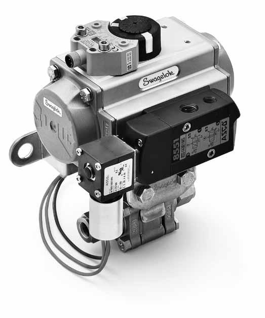 12 Swagelok Ball Valve Actuation Options Solenoid Valves for Swagelok ISO 5211-Compliant Pneumatic s Solenoid valves for Swagelok ISO 5211-compliant actuators are manufactured by ASCO.
