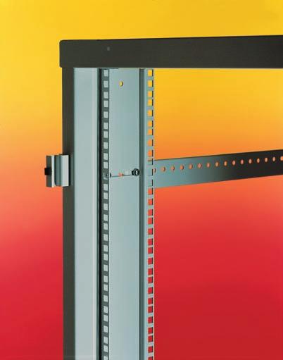 Simple 19 panel mounts may be attached directly to the corner vertical, 60mm from the front door, or onto panel mount angle supports giving adjustment throughout the depth of the rack in 20mm