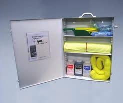 Wall Mount Chemical/ Solvent Kit This kit includes everything needed to neutralize and clean up chemicals and solvents.