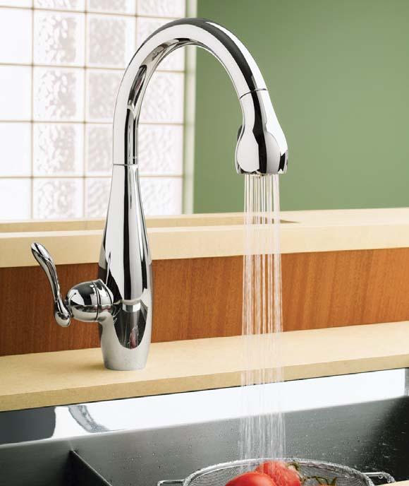 Available with or without base plate The Kohler pull out spray taps