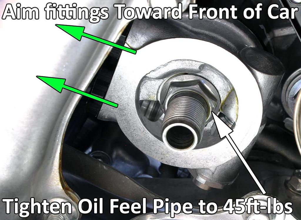 e. Trim ½ Coolant hose to length and connect to metal coolant pipe going toward front of car. f. Slide Clamps back over hoses behind the barbs to ensure they will not slide off. 8.