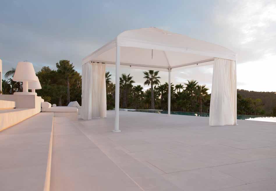 90 LAOS GAZEBO SUN COVERING roof: 100% acryl, awning quality, natural or taupe curtain: 100% acryl breeze