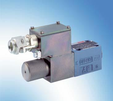 solenoid as per DIN EN 50014/50018 EEx dl; EEx dll CT4 Flameproof enclosure RE 24751-XD-B2 3/2 and 4/2-way poppet valves with solenoid actuation < Series 1X < Maximum operating pressure 350 bar <