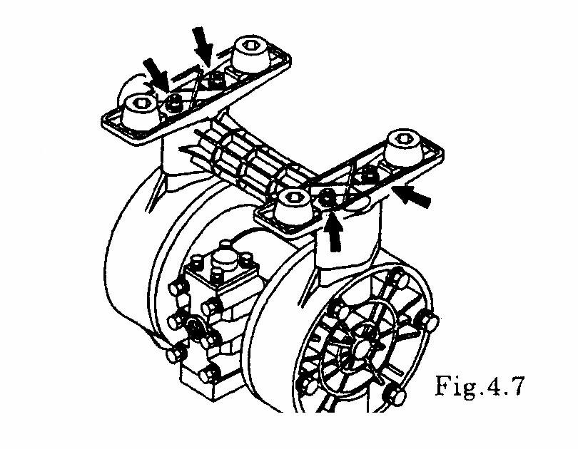Remove the O-ring, ball guide, ball and valve seat. [Fig. 4.6] Turn over the main body assembly. [Fig. 4.7] Pull out the tie rod, and remove the base and in manifold.