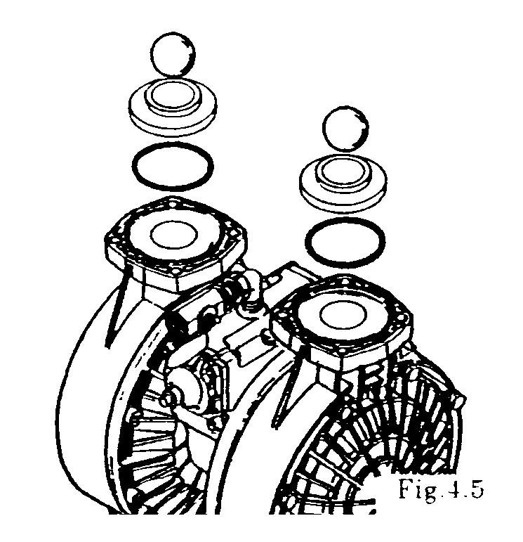 g NDP-40 BP type See [8. Exploded View] on and after p. 15. Remove the 8 retainer bolts 1 from the out manifold, and remove the out manifold. [Fig. 4.