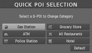 Navigation Set Up This function aows you set the categories on the area dispayed when the (Point of Interest) menu is seected on the