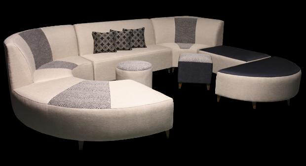 FOS ValentinaOttomans Modular Setting or individual ottomans for various configurations Cornerunit,¼curveunit,¼curveottoman,