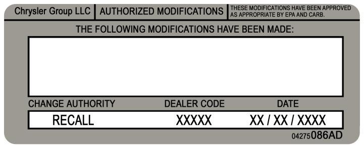 Customer Satisfaction Notification M38 Page 5 Service Procedure (Continued) B. Install the Authorized Modifications Label: 1.