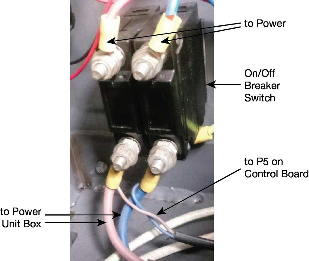 The shorter two wires connect to P5 on the control