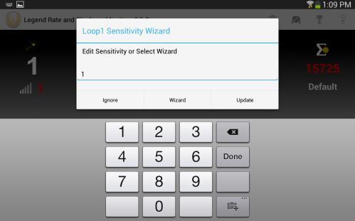 Figure 1-4 Set Sensitivity Wizard for Blockage Alarms While seeding, tap the red number to the right of the Figure 1-5 sensitivity icon.