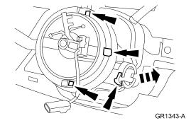 Install the ignition switch lock cylinder. 1. Turn the ignition switch lock cylinder to the RUN position. 2. Insert the ignition switch lock cylinder into the steering column housing. 3.