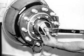 Figure 2 3.2 WHEEL BEARING ADJUSTMENT 1. The front of the vehicle should be raised, properly supported, and the front wheels removed from the axle. 2. Then remove the brake drum. 3. Remove the eight 5/8" outer drive flange locknuts.