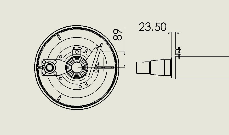 61791 Pole wheel at 178mm PCD Face of sensor block 23.