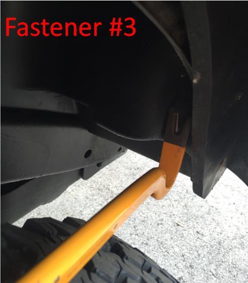 fasteners at the rear most position on the