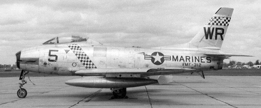 navalised version of the F-86 Sabre. The XFJ-1 was an unswept wing design with a span of 38'5, 11.71 m, length of 34'5", 10.49 m, 1 General Electric J35-GE-3 and a max. speed of 547 mph, 880 km/h.