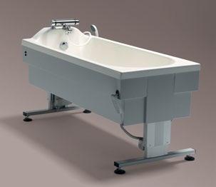 Smooth, soft design makes the tub easy to clean and maintain Extra width at the head end allows more space for arms and shoulders Whirlpool option improves the resident's well-being by stimulating