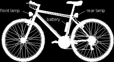 Q32. Nina s bicycle has a front lamp and a rear lamp. Both lamps are connected to the same battery.
