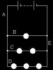 ## (a) An electrical current is a flow of charge. The diagram shows a circuit containing six identical bulbs.