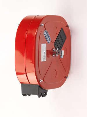 Enclosed Series Hose-Reels 9013-9023-9024-9025 Art. no. Automatic rewind, spring-driven hose reel, enclosed series, in painted steel, suitable for hoses of max. 20 m length - max. ø of 1/2 and max.