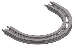 Horizontal Plain Bend 180 Chain required 2-way (500, 700, 1000) : 4.0, 5.2, 7.1 meter Slide rail required 2-way (500, 700, 1000): 7.9, 1.1, 14.