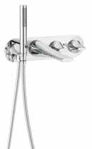 Available in Polished Chrome, Brushed Nickel and Platinum Nickel. 25-3/8" (645 mm) floor to center of handle. D35120951 Wall Mount Tub Filler Cast brass valve. Ceramic disc valve cartridges.