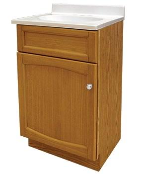 accommodates most faucets Full overlay doors & apron Chrome knobs Easy to clean,