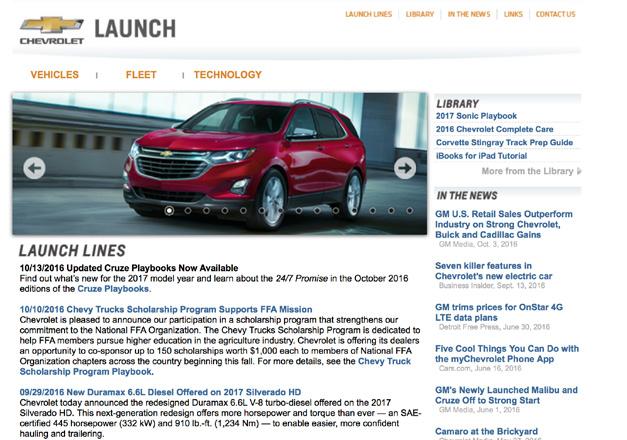TECHNOLOGY CHEVROLET ON THE WEB
