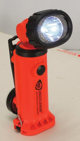 The dual-light mode allows the user to simultaneously see objects at a distance or through the smoke, as well as see the ground in front of them as they walk or work.