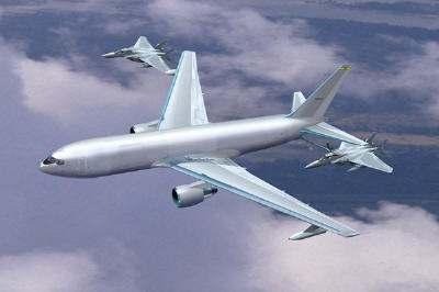 C-42 Boeing 767 span: 170 4, 51.90 m length: 201 4, 61.37 m engines: 2 Pratt & Whitney PW4000 max. speed: 530 mph, 851 km/h (Source: Boeing?
