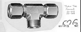 Tube OD Thread 101008 5/8 in 1/2 npt 101520 7/8 in 3/4 npt Tube Tee with Female Branch Part No.