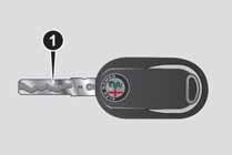 THE KEYS MECHANICAL KEY Operation The metal insert 1 fig. 1 operates: the ignition switch; the door locks. 2 A0L0006 If one or more door are open, the doors will not be locked.