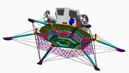Figure 3: Pallet Lander Concept Figure 4: Airbag Lander Concept The second generation rovers are envisioned to use a two-stage parachute system with a Viking Lander-class M2.