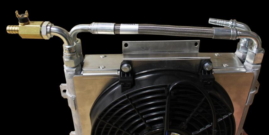 7) Mount cooler assembly to frame rail using supplied self-threading bolts and secure with supplied nuts