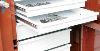 ON-SITE STORAGE ACCESSORIES REPLACEMENT DRAWERS, SHELF AND HANDLE FOR ROLLING WORK BENCHES 18 Gauge Steel Drawers have heavy-duty ball bearing glides Catalog No.