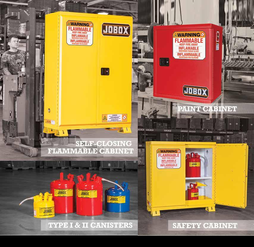 SAFETY STORAGE 1ST UL CERTIFIED ON-SITE FLAMMABLE STORAGE SAFETY COMPLIANCE JOBOX cabinets and cans comply with all applicable specifications set forth by the Occupational Safety and Health