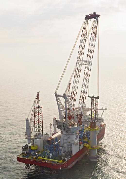 0m TRENDS Huisman developed an innovative Leg Encircling Crane range for the installation of increasingly larger offshore wind turbines and turbine foundations.