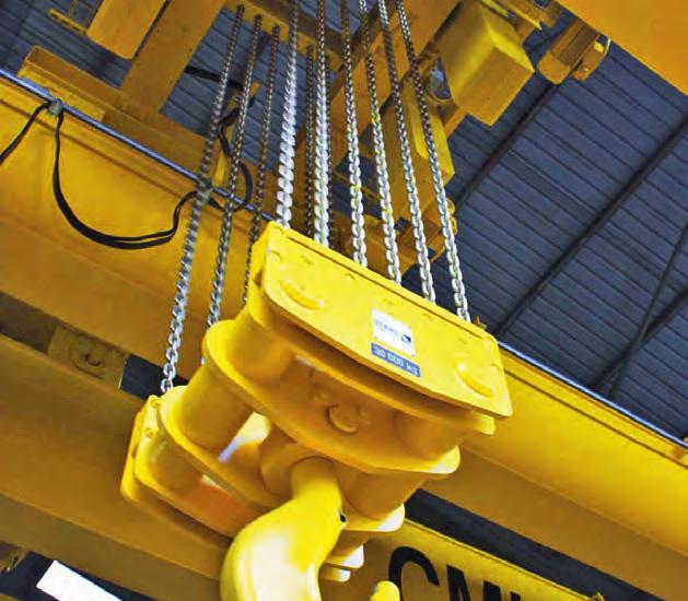 ST chain hoist with 30,000 kg load capacity This off-standard design comprising four ST 60 chain hoists from STAHL Crane Systems is designed for the impressive load capacity of 30,000 kg and is used