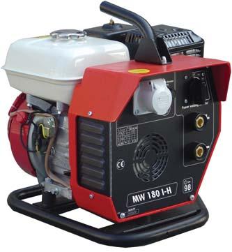 MW 180 I-H PORTABLE ENGINE DRIVEN WELDER / DELIVERS 165 A OF DC WELD OUTPUT / PERMANENT MAGNET ALTERNATOR TECHNOLOGY/ PETROL ENGINE 4000 RPM Welding Processes: SMAW (stick) + Low oil level cut out