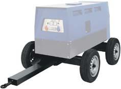 GRT 2W: two-wheels site tow undercarriage Either factory assembled or supplied in kit includes: + heavy duty axle with ball bearing hubs with 2 pneumatic wheels; + towing bar