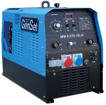 MPM 8/270 I-EL/H ENGINE DRIVEN WELDER/GENERATOR / DELIVERS 270 A OF DC WELD OUTPUT / THREE-PHASE AND SINGLE-PHASE AUXILIARY POWER AVAILABLE / PETROL ENGINE 3000 RPM Welding Processes: SMAW (stick) /
