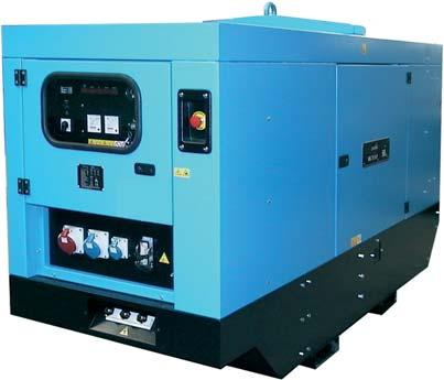 MG 115 S-P SILENCED THREE-PHASE POWER GENERATOR / OUTPUT POWER 110 KVA THREE-PHASE AND 37 KVA SINGLE-PHASE / DIESEL ENGINE 1500 RPM + DAS, auto engine protection shutdown system with warning lights